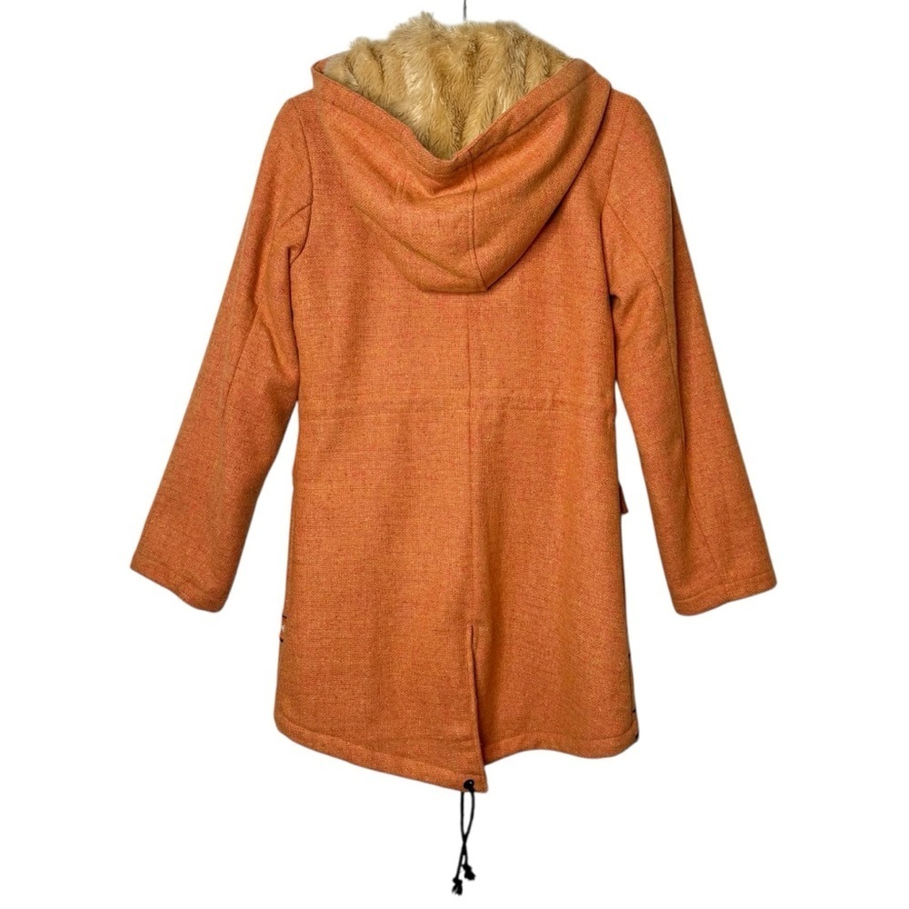 Tasi Malibu Aztec Southwestern Wool Faux Fur Lined Women’s Hooded Coat Sz S - Picture 10 of 14
